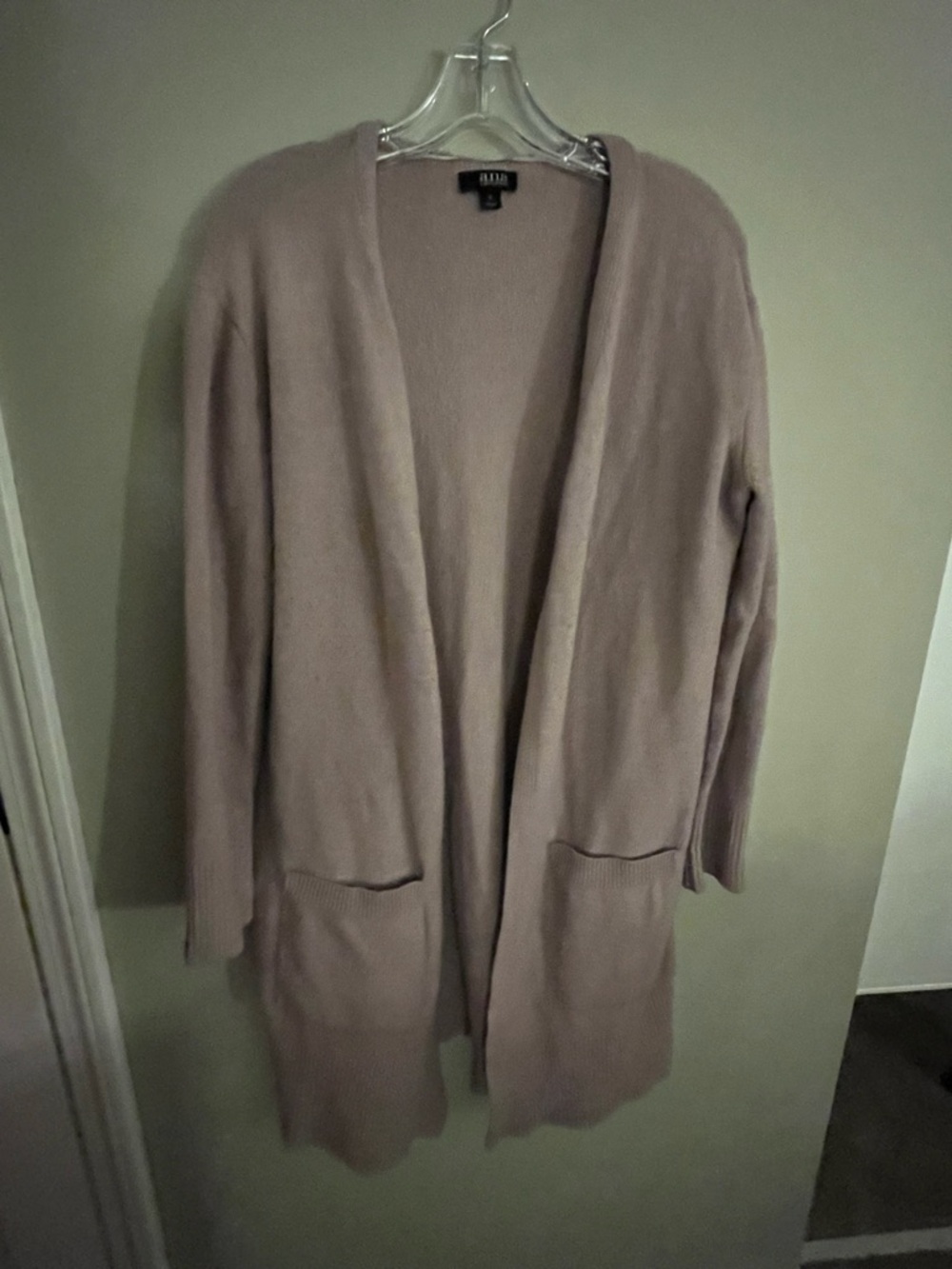 a.n.a Open-Front Long Cardigan in Mauve Taupe
